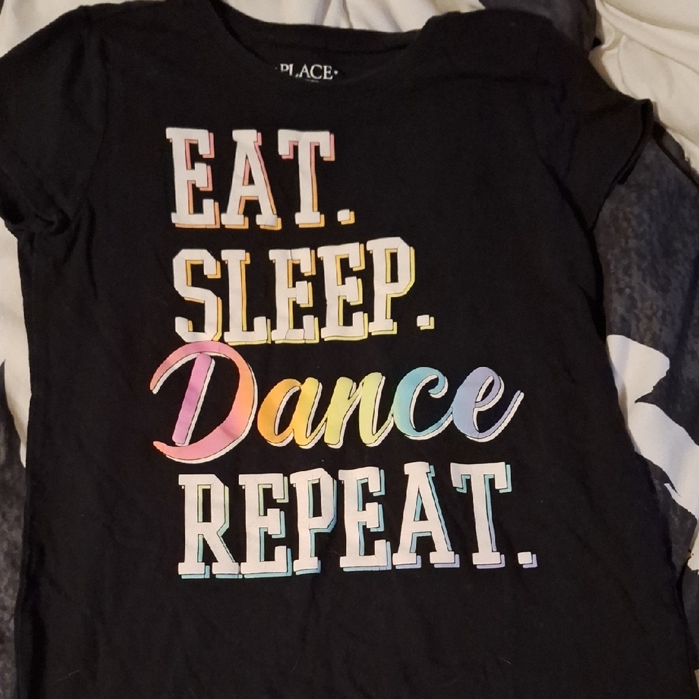 Black Graphic Tee with Colorful Text